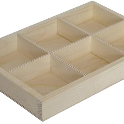 China Europe Amazon Tray Display With High Quality Wooden Hot Selling 6 Compartments 2021 for sale