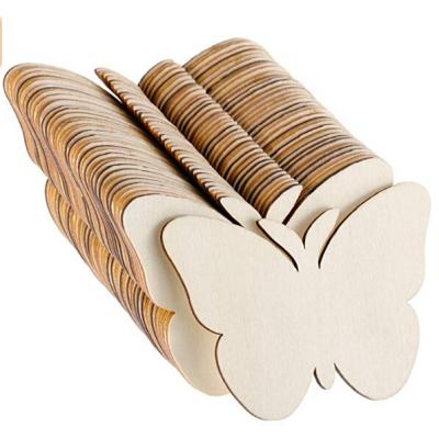 China Handmade Wooden Cutouts Unfinished Butterfly Shaped Wood Pieces For DIY Arts Craft Project for sale