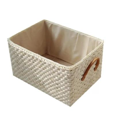 China Europe High Quality Foldable Handmade Storage Basket With Handles Fabric Basket PP Basket for sale