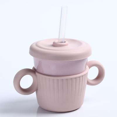 China BPA Free Kids Silicon Baby Snack Container Cup Silicone Baby Food Storage And Drinks Cup With Strap Lid for sale