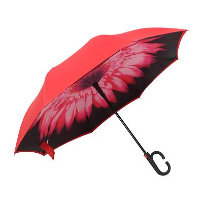 China New Innovation Hands C Handlesuper Free Umbrella OK Umbrella Waterproof Reverse Umbrella Windproof Shape for sale