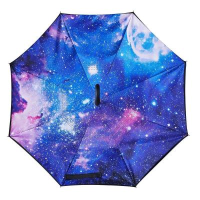 China Ok Umbrella Hands Car Umbrella Double Layer Inverted Free Inverted Reverse Umbrella for sale