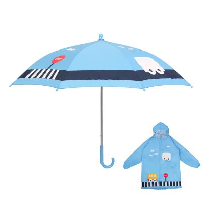 China Hot Sale Amazon Novelty Ok Umbrella Kids Set Umbrella And Raincoat For Boys And Girls for sale