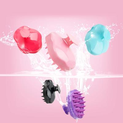 China Waterproof Private Logo Hair Shampoo Brush Scalp Head Massager Scrubber Solid Head Sweeps Wet & Dry Hair Scalp Brush for sale