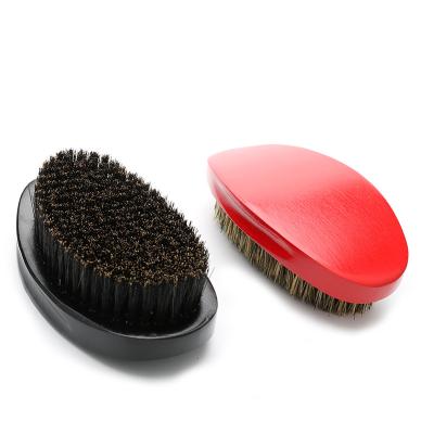 China 100% Private Logo Beech 100% Nondisposable Cheap Oval Boar Hair 360 Wave Brush Men Beard Brush for sale