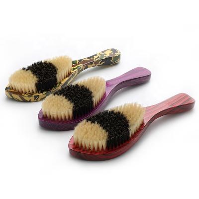 China 100% High Quality Waterproof 360 Curve Wave Beard Boar Hair Beech Wood Beard Brush for sale