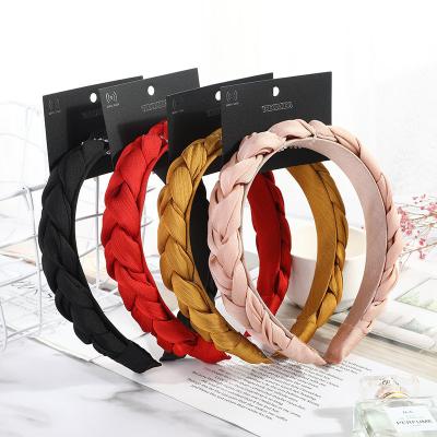 China 2022 New Fashion Wrinkle Decoration Airflow Creative Twist Braid Headband for sale