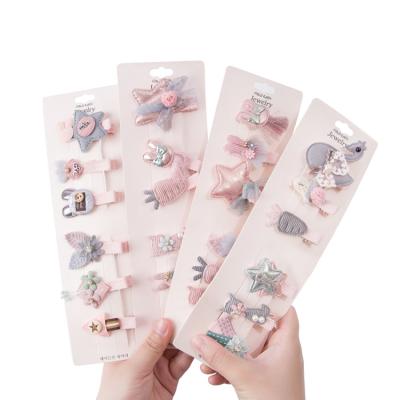 China 6 Resin Baby BB Cute Cartoon Smart Casual Animal Fruit Hair Accessories Clip Buckle Girls Kids Hair Clip Set for sale