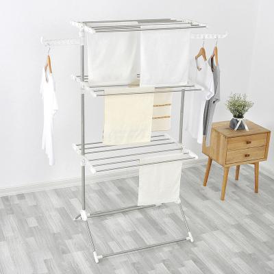 China Folding Foldable Stainless Steel Tube Clothes Drying Rack Hanger for sale