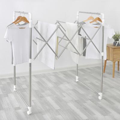 China Folding Expandable Fabric Hanger Balcony With Stainless Steel Tube for sale