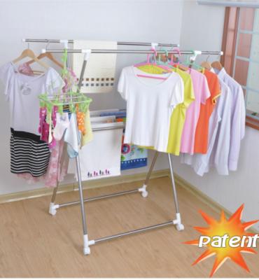 China X Type Folding Clothes Drying Rack In Stainless Steel With Wheels for sale