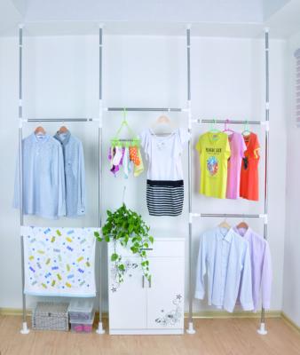 China Thin LINE ceiling clothes rack in stainless steel with combined bipolar for sale