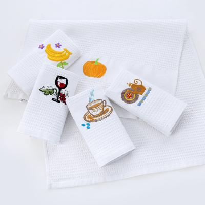 China COCOVIEW Classic QUICK DRY White Kitchen Dish Towels Over Sized Super Absorbent Waffle Dish Towel For Kitchen for sale