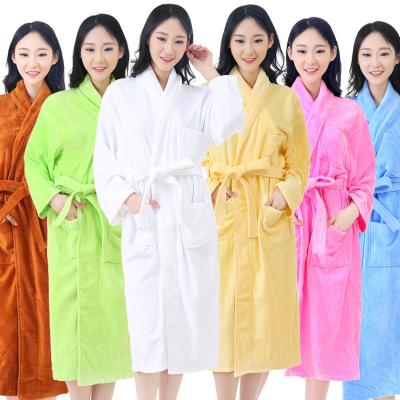 China China Supplier Stain Wholesale 100 Cotton Velvet Terry High Quality Bathrobes For Breathable Woman And Man for sale