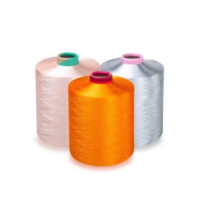 China Anti-pilling Recycled Plastic Yarn For Label Color Filament 100% Woven Polyester Yarn DTY 300D 150D NIM SIM IL for sale