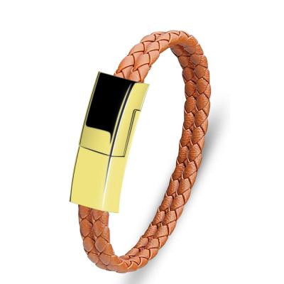 China filler & custom leather data sync cable pu type c usb cable wristband with 2A charging for sale