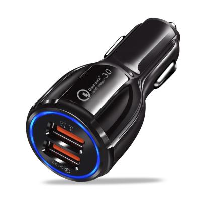 China Universal QC 3.0 USB Port 3.1A Car Charger Quick Charge 3.0 Dual Car Fast Charger Adapter Compatible with All Smart Phone Fast Charging for sale