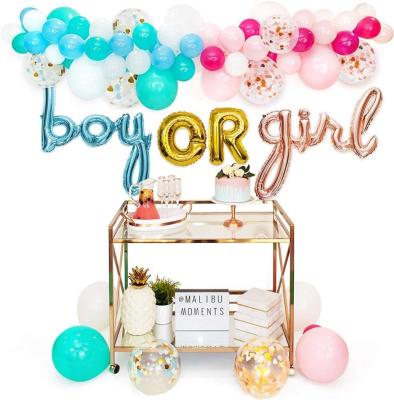 China Party Decorations Gender Reveal Party Supplies Decorations For Boy Or Girl With Rose Gold And Blue Foil Balloons for sale