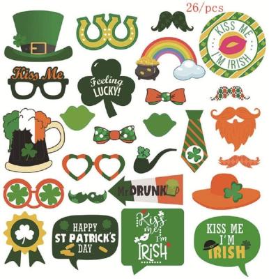 China St Patrick's Day Pieces Decorations 26 Day Photo Booth Props Irish Shamrock Party Supplies Decorations for sale