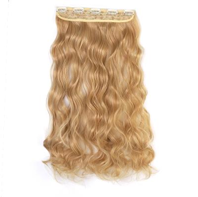 China U-tip Hair 5 Clip On Hair Extension One Piece 613 Curly Natural Synthetic Hair Extensions for sale