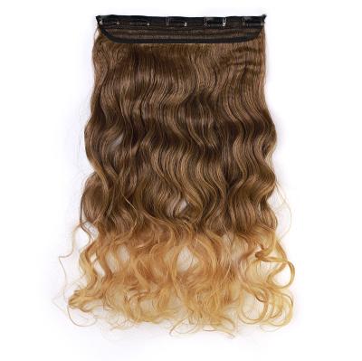 China Vendors 5pcs Synthetic Curly Gradient Color Invisible Hair Clipin Body Wave Hair Clip In Hair Extensions for sale