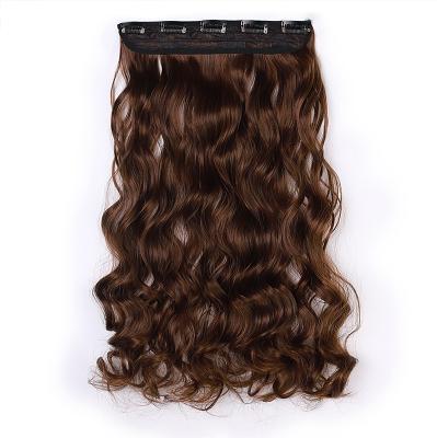 China U-Tip Hair Hair Extension Synthetic 5 Clips In Clip I Natural Curly Brown Hair Extensions for sale