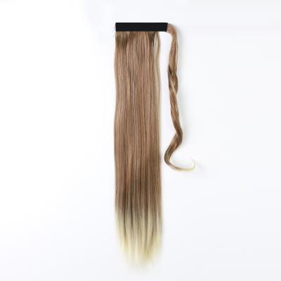 China High Quality Synthetic Drawstring Ponytail Hair Extensions Gradient Gradient Ponytail Hair U-tip Long Straight Hair Extension Wig Synthetic for sale