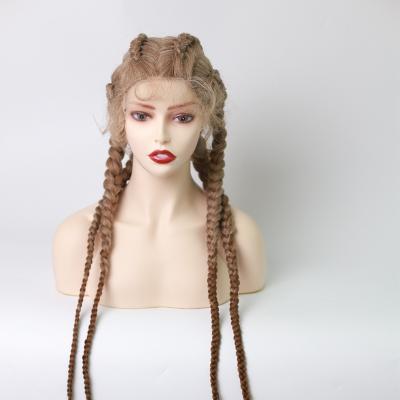 China Synthetic Braid Wigs (T613) 32inches Lace Front Long Straight Braided Wigs For Women for sale