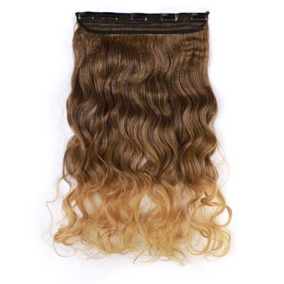 China U-tip Curved Hair 5clips Gradient Color Synthetic Fiber Hair Extensions Wigs Long Hair Extensions For Women for sale