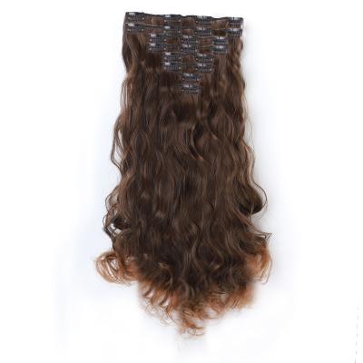 China U-tip hair (QJT-01-4T30#) 7 Pieces Set Long Curly Braid Synthetic Hair Extensions Clips In High Temperature Fiber Wig for sale