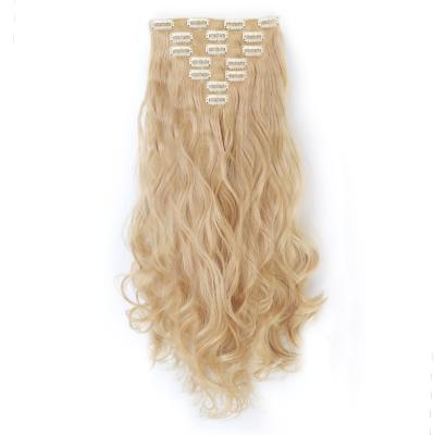 China U-tip hair wig accesory clip in hair extension 7pcs synthetic blonde curly hair extensions for women for sale