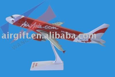 China Air Asia AIRBUS A320 Plastic Model Scale Asia ABS Airplane 1:100 Plane Flat Model for sale