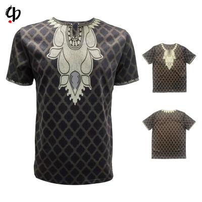 China Summer Print Casual Men's T-shirt High Quality Polyester Anti-pilling Men's Shirt Colorful Geometric Round Neck Pattern O-neck for sale