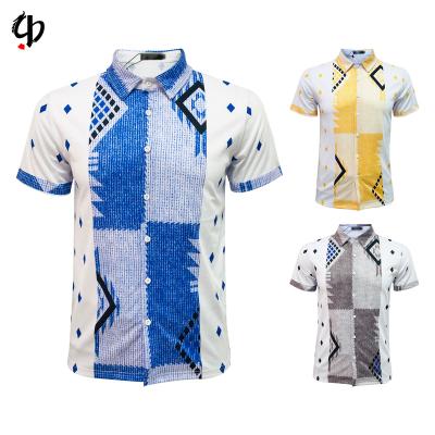 China Fashion high quality printing short men's shirt 210g polyester anti-pilling collection sublimation graphic men's digital shirt for sale