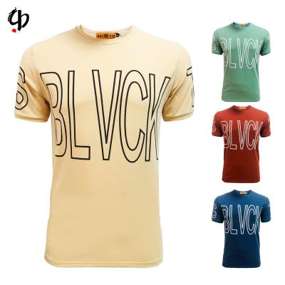 China Big Letter Polyester Neck Graphic Print Custom Oversize Sublimation Anti-Wrinkle Round Sleeve T-shirt Men Street Casual T-shirt Print for sale