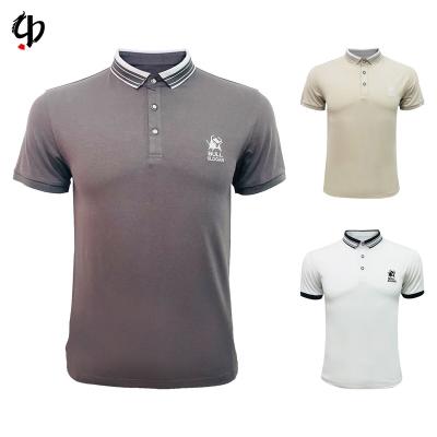 China wholesale Anti-wrinkle cotton polyester plain casual business men's polo shirt short sleeve T-shirt OEM embroidered logo golf shirt for sale