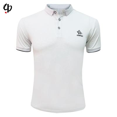 China Factory Made High Quality Polyester Mens High Quality White Embroidered Cotton Anti-Wrinkle Polo Shirt Plain Golf Shirt With Micro Label for sale