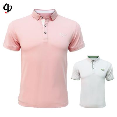 China New OEM Summer Anti-Wrinkle Design Glue Print Custom Hot Micro-label LOGO Casual Men's Polo T-shirt Two Color Polo Shirt for sale