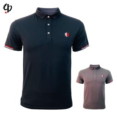 China Wholesale High Quality Anti-wrinkle polo shirt men's polyester hot glue printed logo fashion button casual polo t-shirt for sale