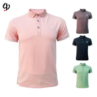 China New Anti-wrinkle summer polo men's casual slim casual short-sleeved plain T-shirt with micro label for sale