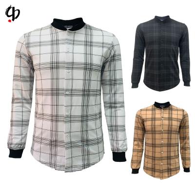 China Custom Men's Plaid Breathable Casual Sports Jacket Button Down Slim Jacket Plus Size Loose Knitted Jacket for sale