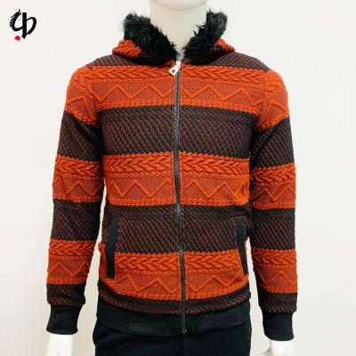 China Winter Zipper Custom Logo Waterproof Casual Knitted Jacket Men's Hooded Sweater Pattern Jacket for sale