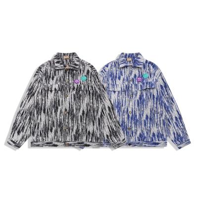 China 2022 breathable vintage fashion high street wholesale multi-pocket tie-dye custom mens womens unisex denim jacket oversized for sale