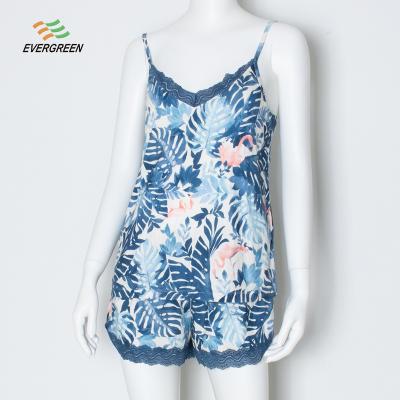 China 2021 QUICK DRY Wholesale Summer Sexy Lace Women Lounge Wear 2 Piece Pajamas for sale