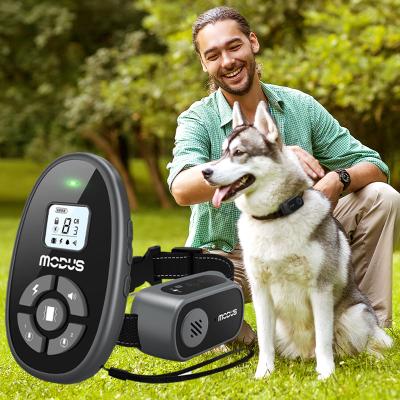 China Pet Viable Shock Ultrasonic Bark Anti Shock Rechargeable Remote Waterproof E Collars Control Devices Dog Training Beeper Collar With for sale