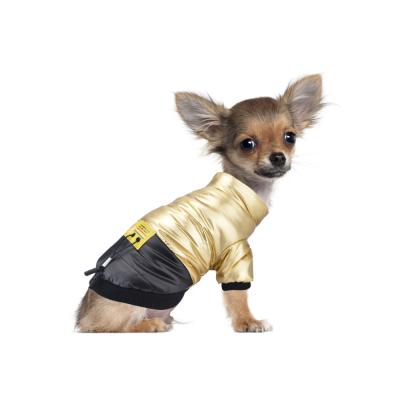 China Autumn And Winter Thick Leather Fashion Polyester Dog Viable Luxury Stripper Jacket Reflective Pet Clothes Cotton Coat for sale