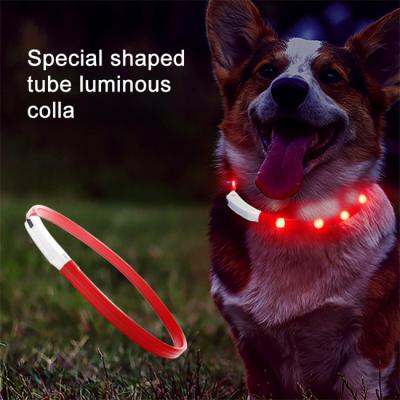 China Wholesale Reflective USB Rechargeable Dog Supplies Stylish Luxury Led Glitter Glitter Personalized Adjustable Silicone Collars for sale