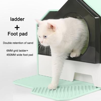 China Wholesale Sustainable High Quality Modern Foldable Deluxe Automatic Clean Portable Semi Closed Cat Litter Box for sale