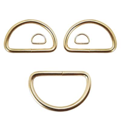 China Metal Fashion Buckle Soft Polishing Rings Plated Metal Bag Belt Hardware Accessories Zinc Alloy D Clip for sale