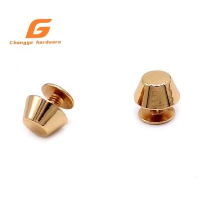 China Manufacturer Customized Luggage Hardware Accessories Metal Shape Toe Nail Bucket Nail Women's Bag High-Grade Metal Round Foot Nail for sale